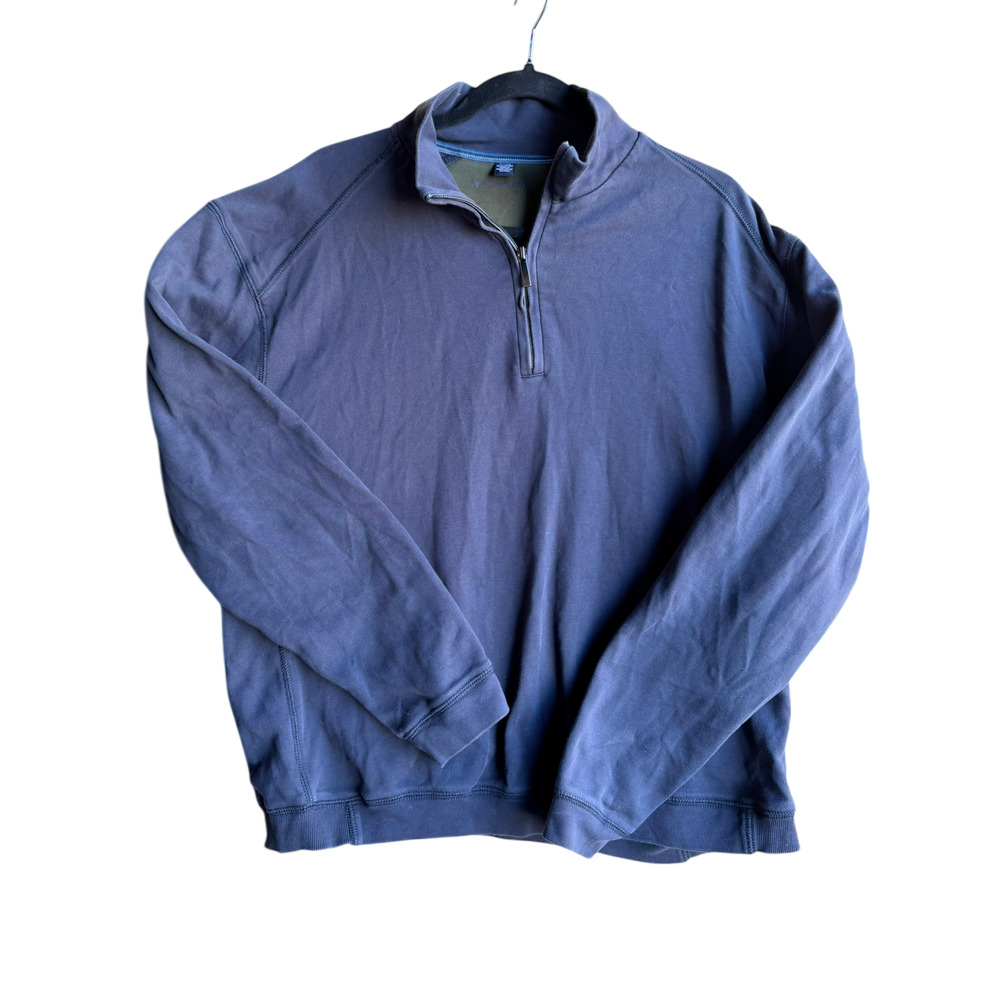 Hathaway Men's 1/4 Zip Pullover Preppy Dadcore Sweater Blue Size XXL